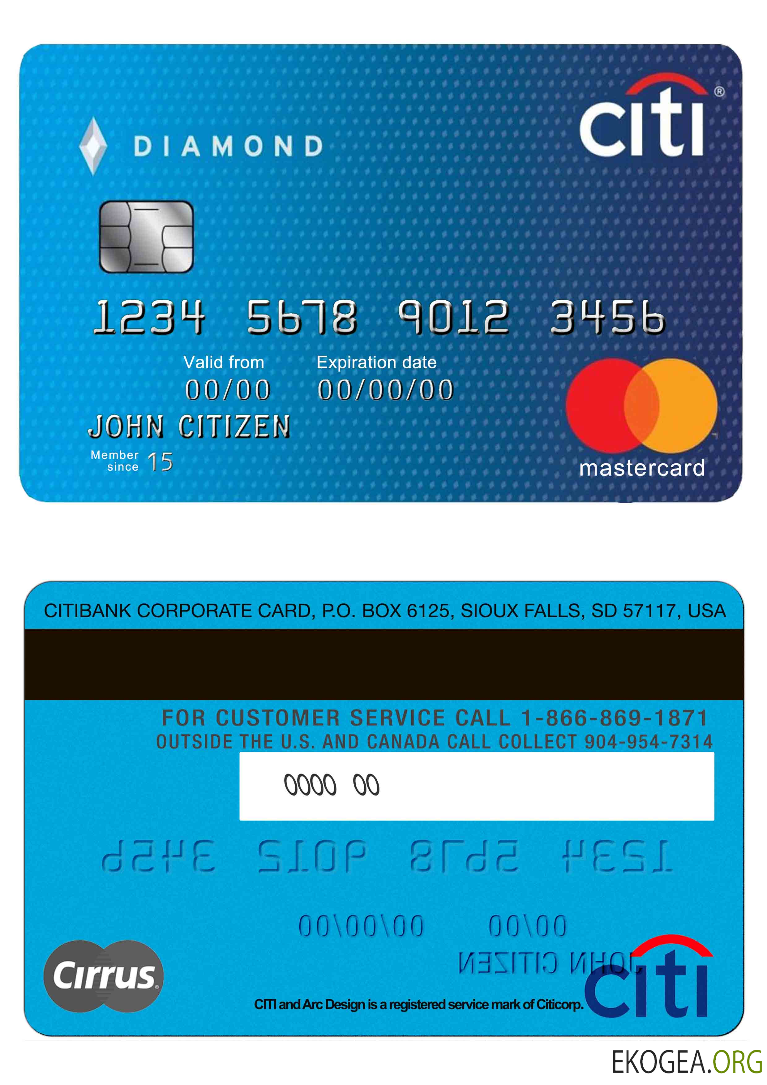 MasterCard de la Citibank aux États Unis